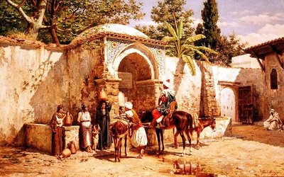 Conversazione al pozzo da Tomas Moragas y Torras