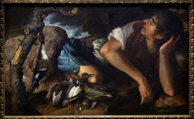 Cacciatore addormentato in un paesaggio da Tomas Yepes