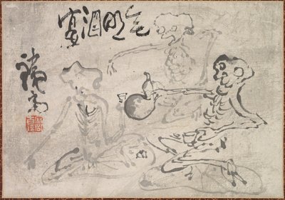 Festa del sakè senza luce, fine 1800-inizio 1900 da Tomioka Tessai