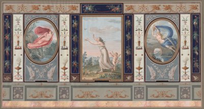 Decorazione murale elaborata con Endimione ed Ebe da Tommaso Bigatti