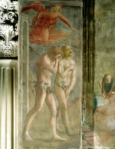 Adamo ed Eva cacciati dal Paradiso, c.1427 (pre-restauro) da Tommaso Masaccio