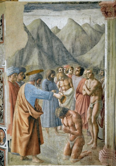 San Pietro battezza i neofiti da Tommaso Masaccio