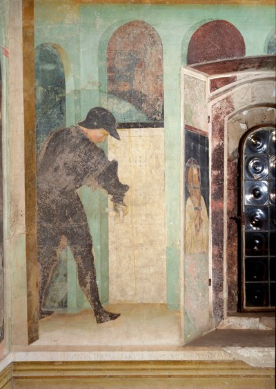 Vita di Giovanni Battista: una guardia da Tommaso Masolino da Panicale