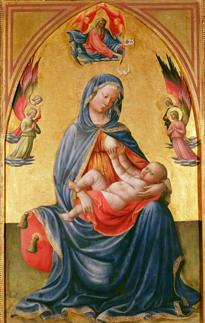 Vergine e Bambino con Dio Padre, Spirito Santo e angeli da Tommaso Masolino da Panicale