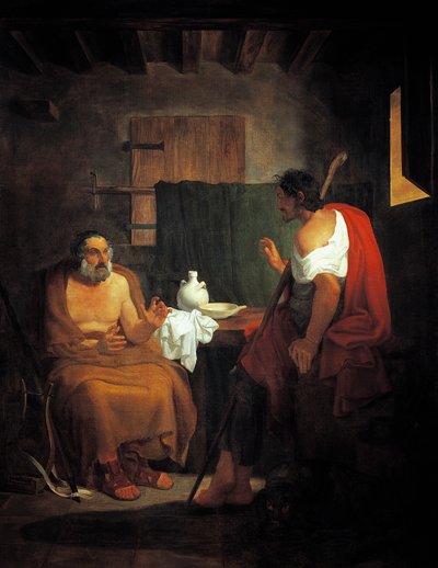 Omero cieco (circa VIII-VII secolo a.C.) nella casa del pastore Glauco da Tommaso Minardi
