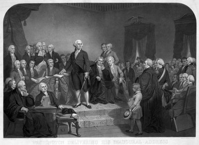 Washington pronuncia il suo discorso inaugurale nell