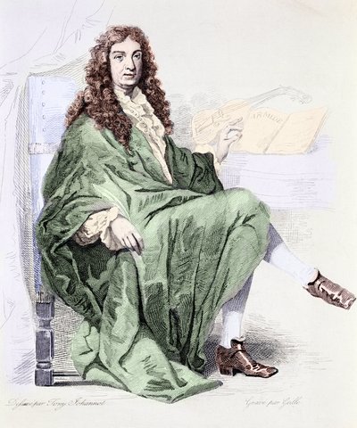 Ritratto di Giovanni Battista Lulli o Jean-Baptiste Lully (compositore alla corte di Luigi XIV) da Tony (after) Johannot