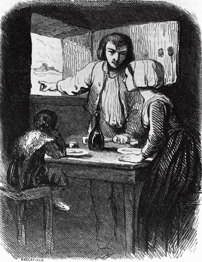 Illustrazione per La palude del diavolo, romanzo di George Sand, incisione di Henri Delaville dopo disegno di Tony Johannot da Tony Johannot