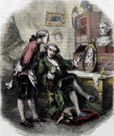 Illustrazione di "Viaggio intorno alla mia stanza" (1794) di Xavier de Maistre. Illustrazione di Tony Johannot da Tony Johannot