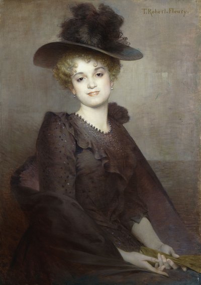 Ritratto di una donna seduta da Tony Robert Fleury