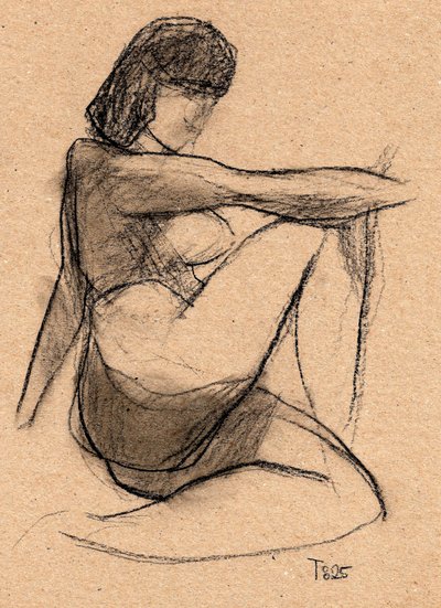 Schizzo di una figura contemplativa da Tore Bahnson