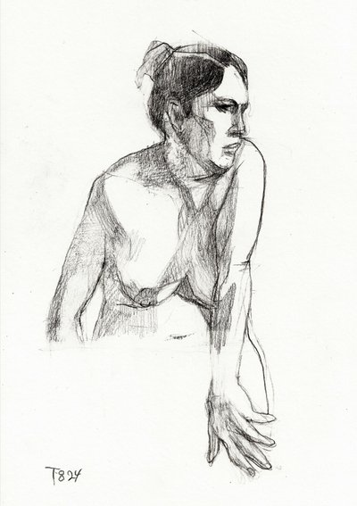 Figura femminile pensierosa da Tore Bahnson