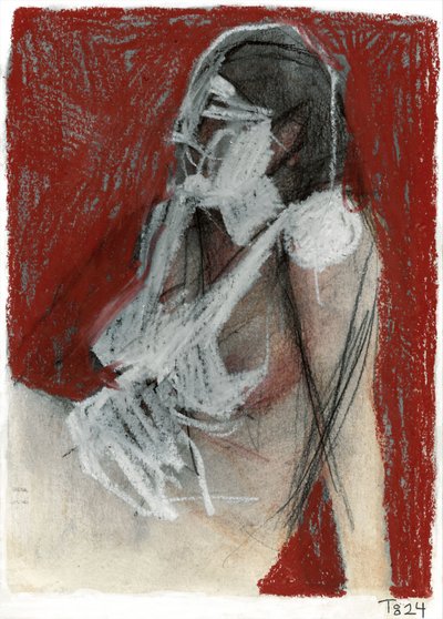 Disegno di un nudo pensieroso da Tore Bahnson