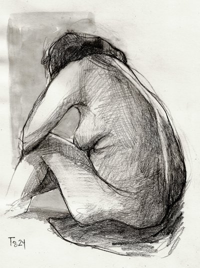 Figura nuda pensierosa da Tore Bahnson