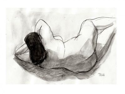 Disegno di nudo reclinato da Tore Bahnson