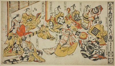 Scena dal dramma Danza lirica di Shizuka Gozen (Taihei Shizuka Horaku no mai) da Torii Kiyomasu I