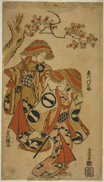 Gli Attori Ichikawa Monnosuke I e Tamazawa Rinya da Torii Kiyomasu I