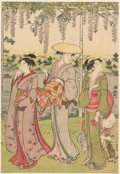 Ammirando il Glicine al Santuario di Kameido da Torii Kiyonaga