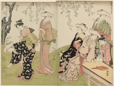 Una gita in primavera, dalla serie Un broccato di maniere orientali (Fuzoku azuma no nishiki) da Torii Kiyonaga