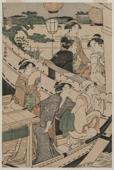 Festa in barca sul fiume Sumida da Torii Kiyonaga