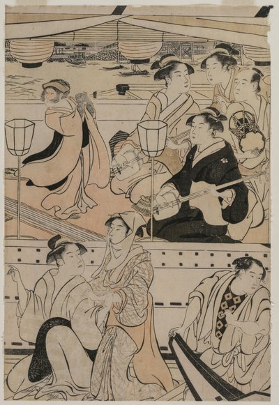 Festa in barca sul fiume Sumida da Torii Kiyonaga