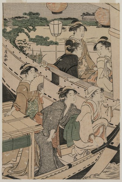 Festa in barca sul fiume Sumida, 1789 da Torii Kiyonaga