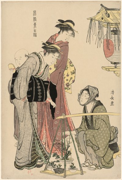Acquisto di piante in vaso, dalla serie "Un broccato di maniere orientali (Fuzoku Azuma no nishiki)" da Torii Kiyonaga