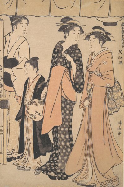 Rinfrescarsi a Nakazu, 1782 da Torii Kiyonaga
