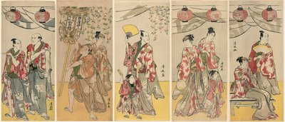 Undici attori che celebrano il festival del santuario dei fratelli Soga da Torii Kiyonaga
