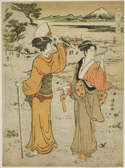 Enoshima, dalla serie "Il Monte Fuji nelle quattro stagioni" da Torii Kiyonaga