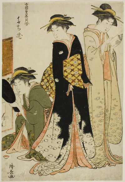 Intrattenitori del Tachibana, dalla serie "Una collezione di bellezze contemporanee dei quartieri del piacere" da Torii Kiyonaga