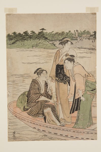 Traghetto al fiume Rokugō da Torii Kiyonaga