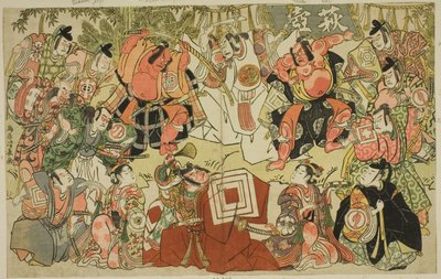 Hagitsubo - Una parodia di Shibaraku da Torii Kiyonaga