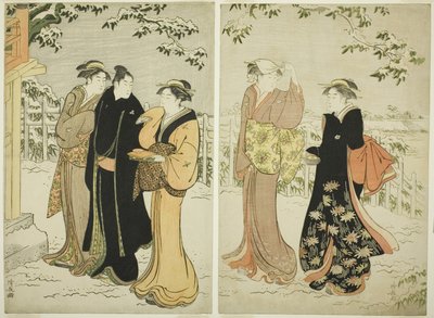 Collina di Matsuchi dopo la nevicata da Torii Kiyonaga