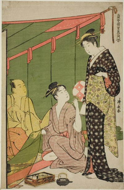 Zanzariera, dalla serie "Una collezione di bellezze contemporanee dei quartieri del piacere (Tosei yuri bijin awase)" da Torii Kiyonaga