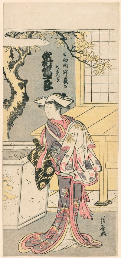 Nakamura Tomijuro I come volpe femmina nella scena del dramma, Chigo Torii Tobiiri Gitsune da Torii Kiyonaga