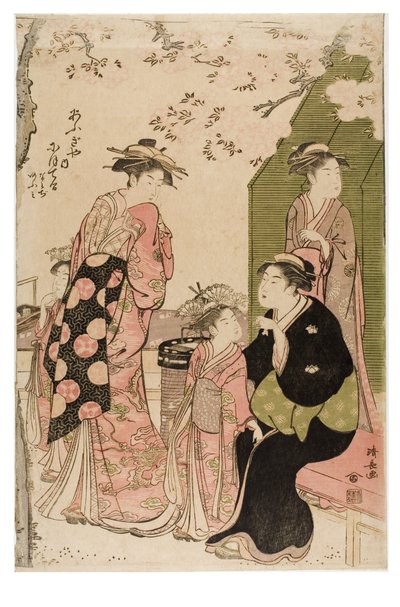Nioteru del bordello Ogiya dalla serie Cortigiane che osservano i fiori di ciliegio da Torii Kiyonaga
