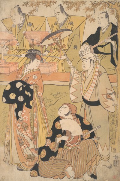 Onoe Matsusuke I come un Oiran parla con Nakamura Nakazo I come un Sam... da Torii Kiyonaga
