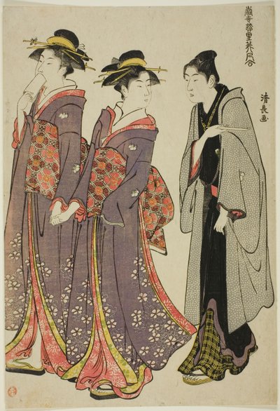 Passeggiata, dalla serie "Una collezione di bellezze contemporanee dei quartieri del piacere" da Torii Kiyonaga