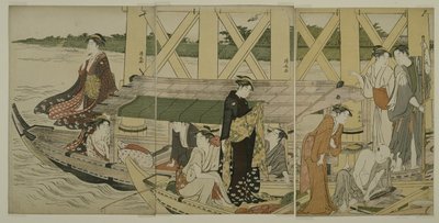 Barche da diporto sotto il ponte Azuma, c.1784 da Torii Kiyonaga