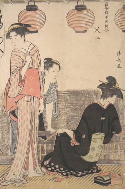 Scena a Nakasu, un distretto di Edo, 1783 da Torii Kiyonaga