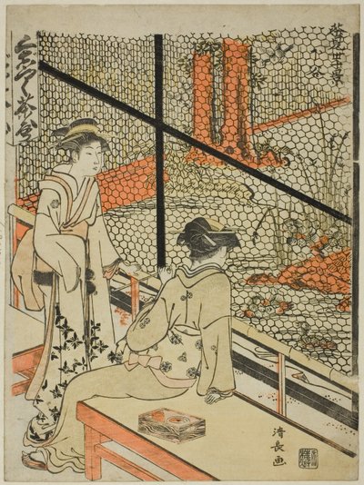 Shitaya, dalla serie "Dieci scene di case da tè (Chamise jikkei)" da Torii Kiyonaga
