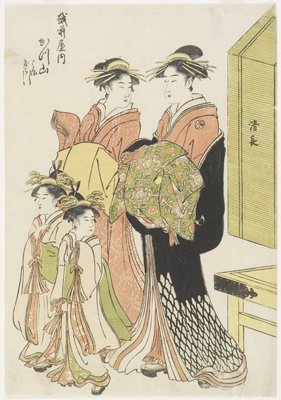 La cortigiana Katsuyama della casa Echizenya, fine XVIII-inizio XIX secolo da Torii Kiyonaga