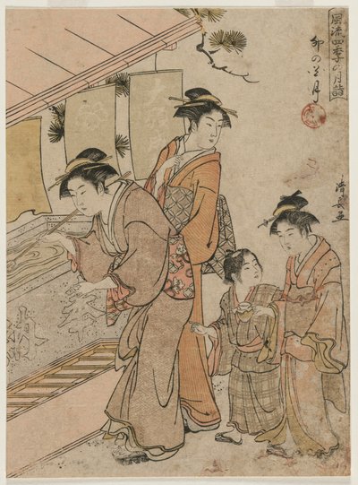 Il quarto mese dalla serie Visite mensili alla moda ai templi nelle quattro stagioni, 1784 da Torii Kiyonaga