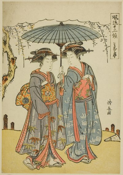Il sesto mese (Minatsuki), dalla serie "I dodici mesi alla moda (Furyu juniko)" da Torii Kiyonaga