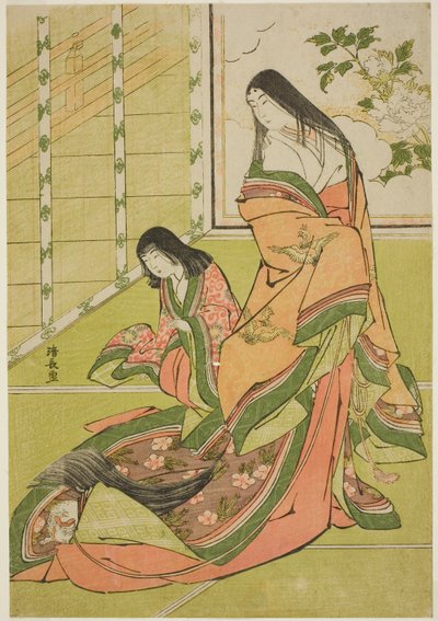 La Terza Principessa e il Suo Gattino, da una serie senza titolo di dame di corte da Torii Kiyonaga