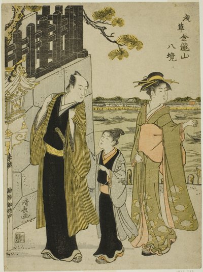 La Vista dalla Sala Komagata, dalla serie "Otto Distretti del Tempio Kinryuzan ad Asakusa (Asakusa Kinruzan hakkei)" da Torii Kiyonaga