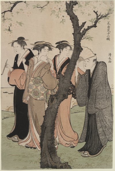 Terzo mese: Tempo di fioritura dei ciliegi a Gotenyama da Torii Kiyonaga