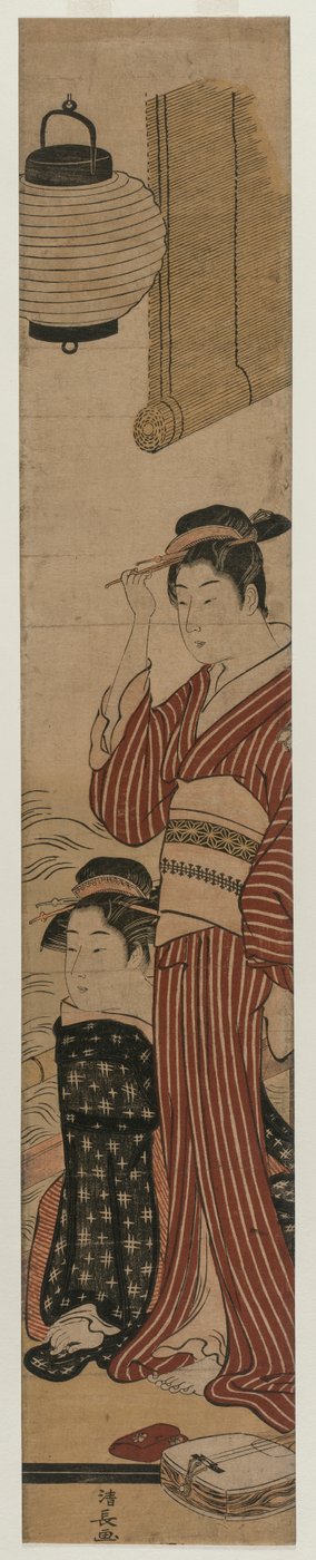 Due geisha su un balcone da Torii Kiyonaga