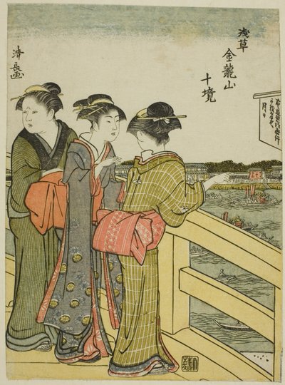 Veduta dal ponte Azuma, dalla serie "Dieci distretti del tempio Kinryuzan ad Asakusa" da Torii Kiyonaga